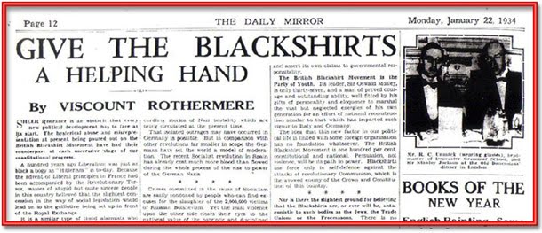 daily mail: hurrah for the blackshirts!