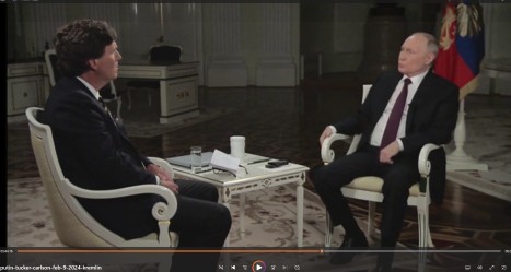 Tucker Carlson and Vladimir Putin. 9th february 2024