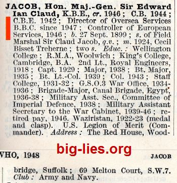 General Jacob BBC Who's Who 1948