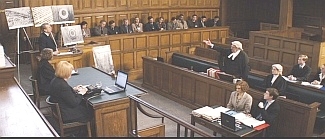 Irving libel prosecution film studio courtroom
